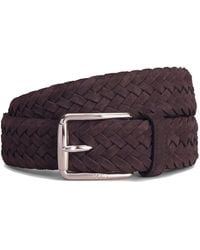 Tod's - Woven Suede Belt With Branded Metal Buckle Accessories - Lyst