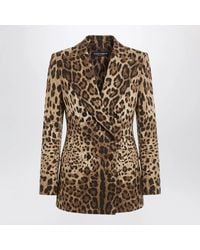 Dolce & Gabbana - Dolce & Gabbana Leopardprint Doublebreasted Wool Jacket - Lyst