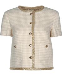 Miu Miu - Check-Pattern Tweed Jacket - Lyst