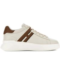Hogan - H580 Exposed-Grained Leather Sneakers - Lyst