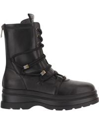 Pinko - Logo Printed Lace-Up Platform Boots - Lyst
