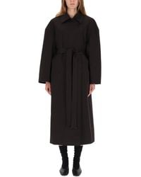 Our Legacy - Long Oversized Coat With Wide Collar And Matching Belt - Lyst