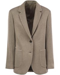 Brunello Cucinelli - Sparkling English Rib Cotton And Viscose Knitted Jacket With Monili - Lyst