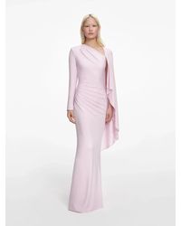 Self-Portrait - Jersey Drape Maxi Dress - Lyst