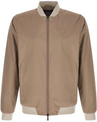 Herno - Taupe Polyester Polyamide Bomber Functional - Lyst
