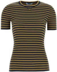 Prada - Stripes Crew Neck T-Shirt - Lyst