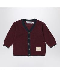 Bonpoint - Burgundy Wool Cardigan - Lyst