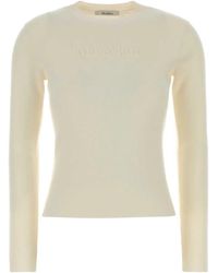 Max Mara - Ivory Wool Manto Sweater - Lyst