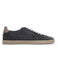 Brunello Cucinelli - Pepper Bison Suede Sneakers - Lyst