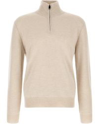 Brioni - High Neck Sweater With Zip - Lyst