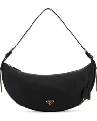 Prada - Leather Large Demi-Lune Crossbody Bag - Lyst