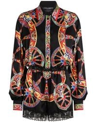 Dolce & Gabbana - Combinaison Légère En Satin À Imprimé Carretto - Lyst