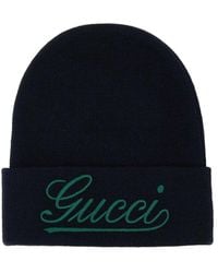 Gucci - Dark Wool Beanie Hat - Lyst