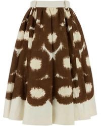Prada - Printed Cotton Skirt - Lyst