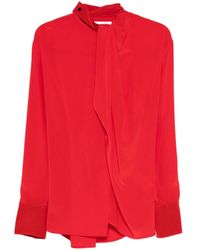 Victoria Beckham - Blouse Draped Detail Neck Bow - Lyst