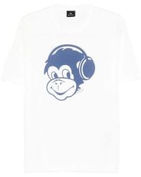 Paul Smith - Ps Paul Smith Monkey Headphone Cotton T-Shirt - Lyst