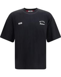 Gcds - Cotton Crewneck T-Shirt With Back Logo - Lyst