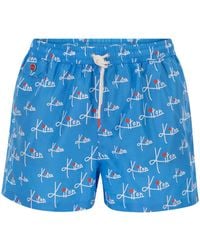 Kiton - Short Patterned Swim Boxers - Lyst