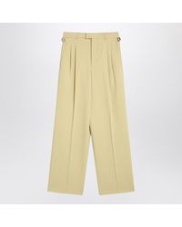 Ami Paris - Wide Lime-Coloured Trousers - Lyst