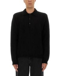 sunflower - Wool Sweater With Polo Collar - Lyst