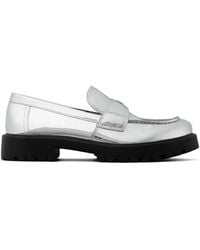 Tory Burch - Mirrored Metallic Classic Logo Lug Loafers - Lyst