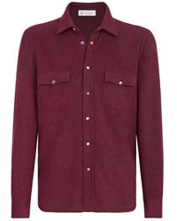 Brunello Cucinelli - Virgin Wool, Cashmere And Silk Knit Shirt - Lyst