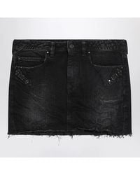 Balenciaga - Washed City Mini Denim Skirt - Lyst