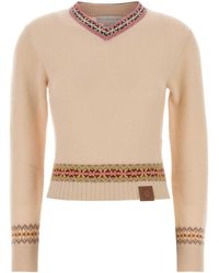 Stella McCartney - Apres Ski Fair Isle V Neck Cropped Jumper - Lyst