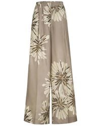Brunello Cucinelli - Printed Silk Trousers - Lyst