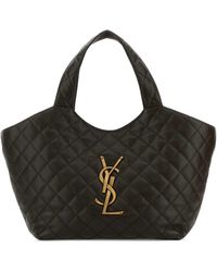 Saint Laurent - Icare Medium Leather Tote - Lyst