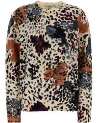 Fendi - Wool And Cashmere Falena-Print Pullover - Lyst