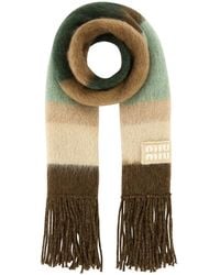 Miu Miu - Embroidered Mohair Blend Scarf - Lyst