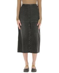 MM6 by Maison Margiela - Long Denim Skirt - Lyst