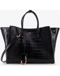 Balenciaga - All Hampton Small Leather Shoulder Bag With Croco Effect - Lyst