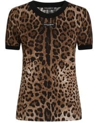 Dolce & Gabbana - Dolce & Gabbana Leo-Print Jersey T-Shirt - Lyst