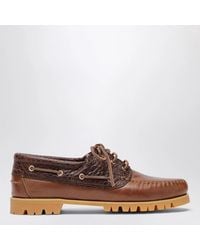 VINNY'S - Boat Shoe With Crocodile Insert - Lyst