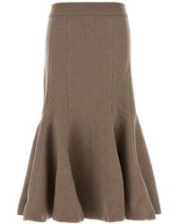 Bottega Veneta - Cappuccino Cashmere Blend Skirt - Lyst