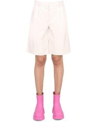 MSGM - Faux Leather Bermuda Shorts - Lyst