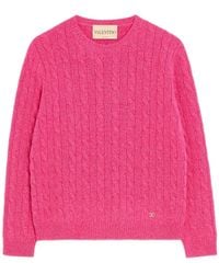 Valentino Garavani - Wool Mouliné Cable-Knit Sweater - Lyst