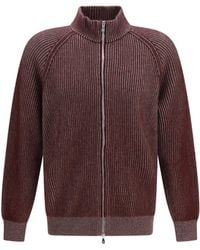 Brunello Cucinelli - Vanisé Cashmere Rib-Knit Zip Cardigan - Lyst