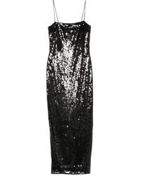 ROTATE BIRGER CHRISTENSEN - Maxi Square Neck Dress With Spaghetti Straps - Lyst