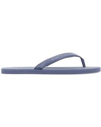 Prada - Cerulean Leather Thong Slippers - Lyst