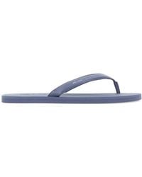 Prada - Cerulean Leather Thong Slippers - Lyst