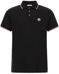 Moncler - Tricolor Trim Polo Shirt - Lyst