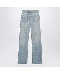 Valentino - Straight-Leg Cotton Denim Jeans - Lyst