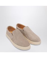 Brunello Cucinelli - Light Suede Slip-Ons - Lyst