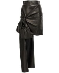 McQueen - Maxi Bow Leather Skirt - Lyst