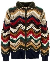 Sacai - Mix Crochet Knit Blouson - Lyst