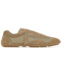 Prada - Cappuccino Suede And Mesh Montecarlo Re-Edition 2005 Sneakers - Lyst