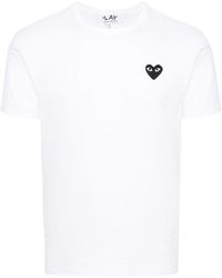 COMME DES GARÇONS PLAY - Heart-appliqué Regular-fit Cotton-jersey T-shirt Xx - Lyst